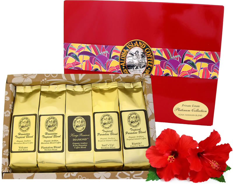 Premium Kona Hawaiian Coffee Sampler Gift