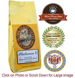 Platinum II Premium Kona Coffee Blend, Light Roast, from Aloha Island Coffee