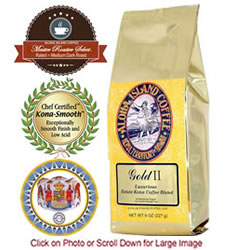 Gold II Exclusive Kona Coffee Blend, Medium-Dark Roast, from Aloha Island Coffee